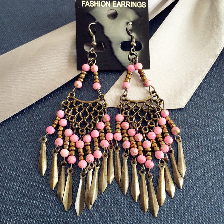 Wholesale Vintage Tassels Alloy Earrings